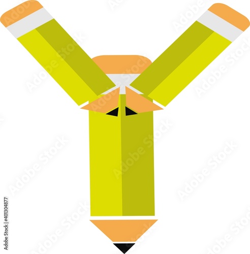 illustration of font type created by pencil shape