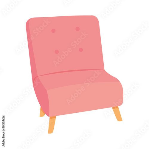 pink chair icon, colorful design