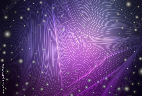 Dark Purple, Pink vector backdrop with circles and lines.