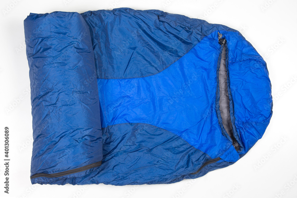 sleeping bag on a white background. items for tourism and camping