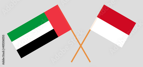 Crossed flags of the United Arab Emirates and Monaco