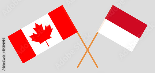 Crossed flags of Canada and Monaco