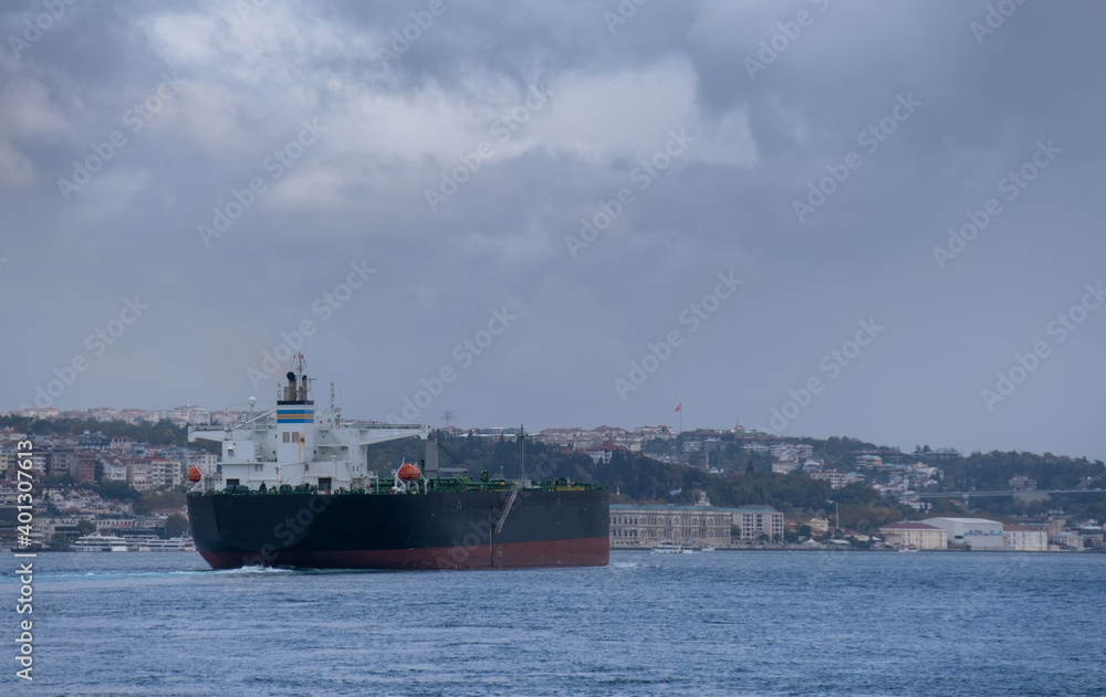 industrial ship in the Bosphorus, istanbul, turkey