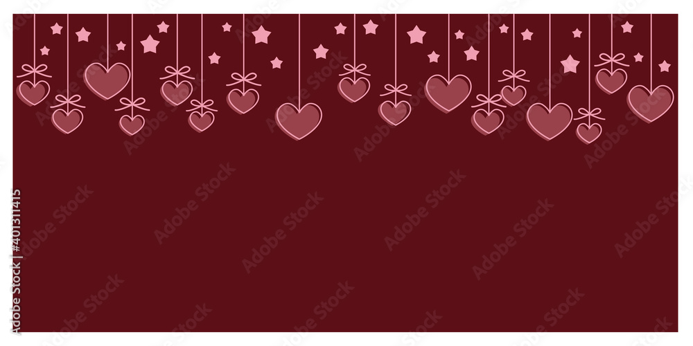Valentine's day concept. Heart symbol decoration illustration for