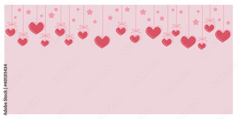 Valentine's day concept. Heart symbol decoration illustration for