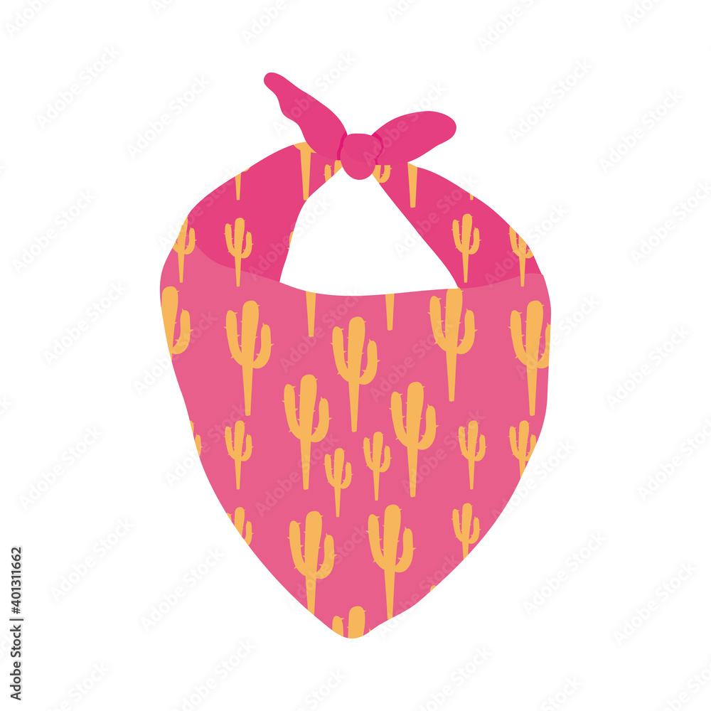 wild west concept, cowboy scarf with cactus design, colorful design wild west concept, cowboy scarf with cactus design, colorful design