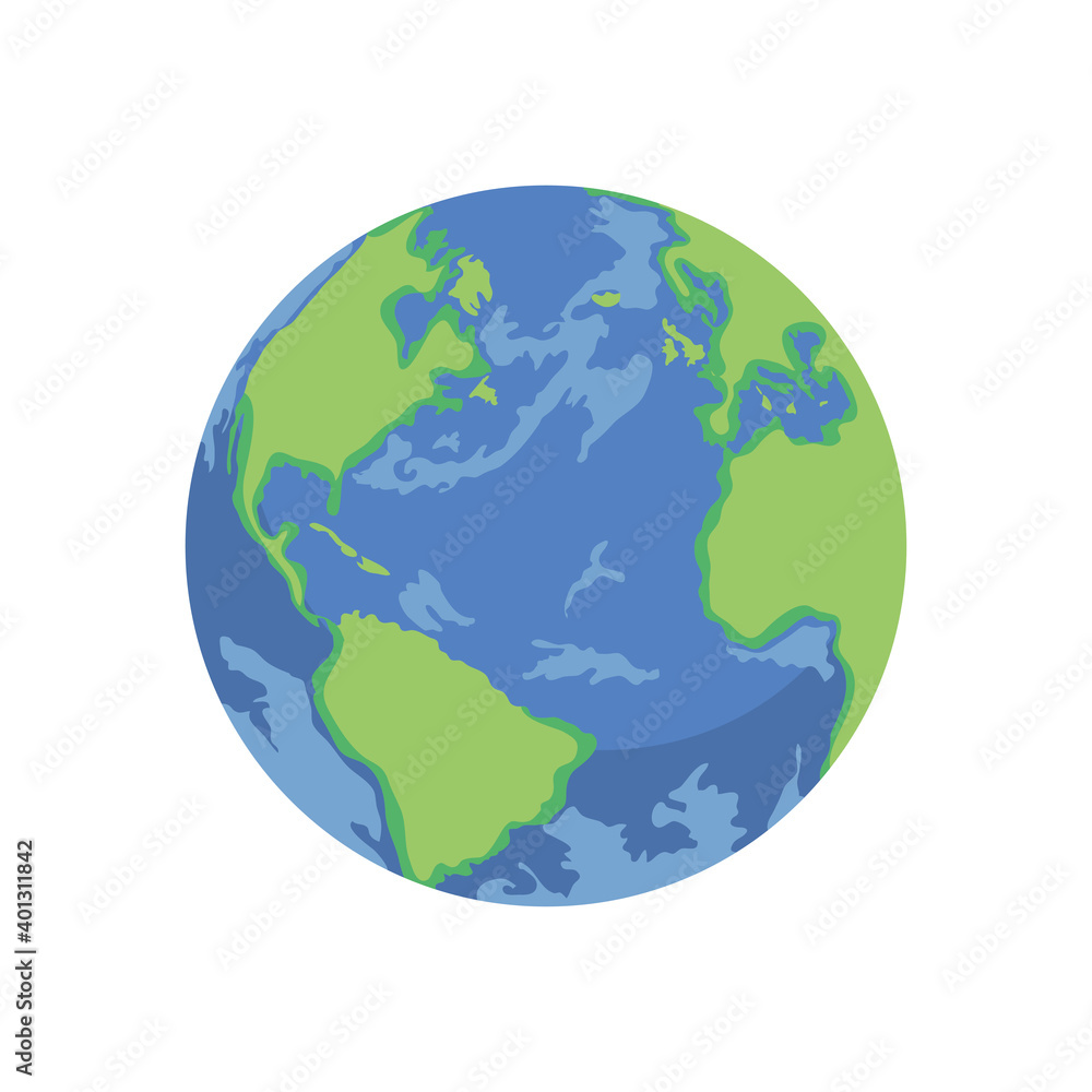 earth planet icon, colorful design