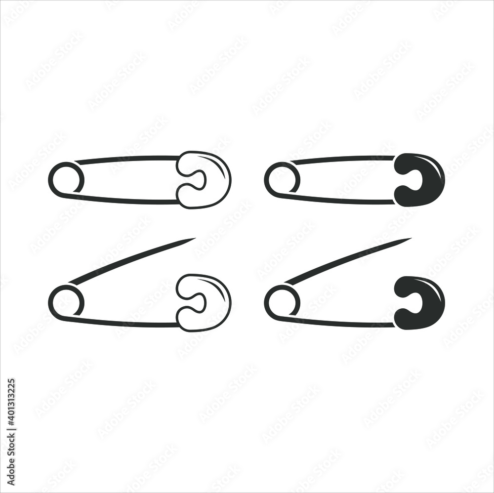a collections of safety pins. a collections of safety pins.
