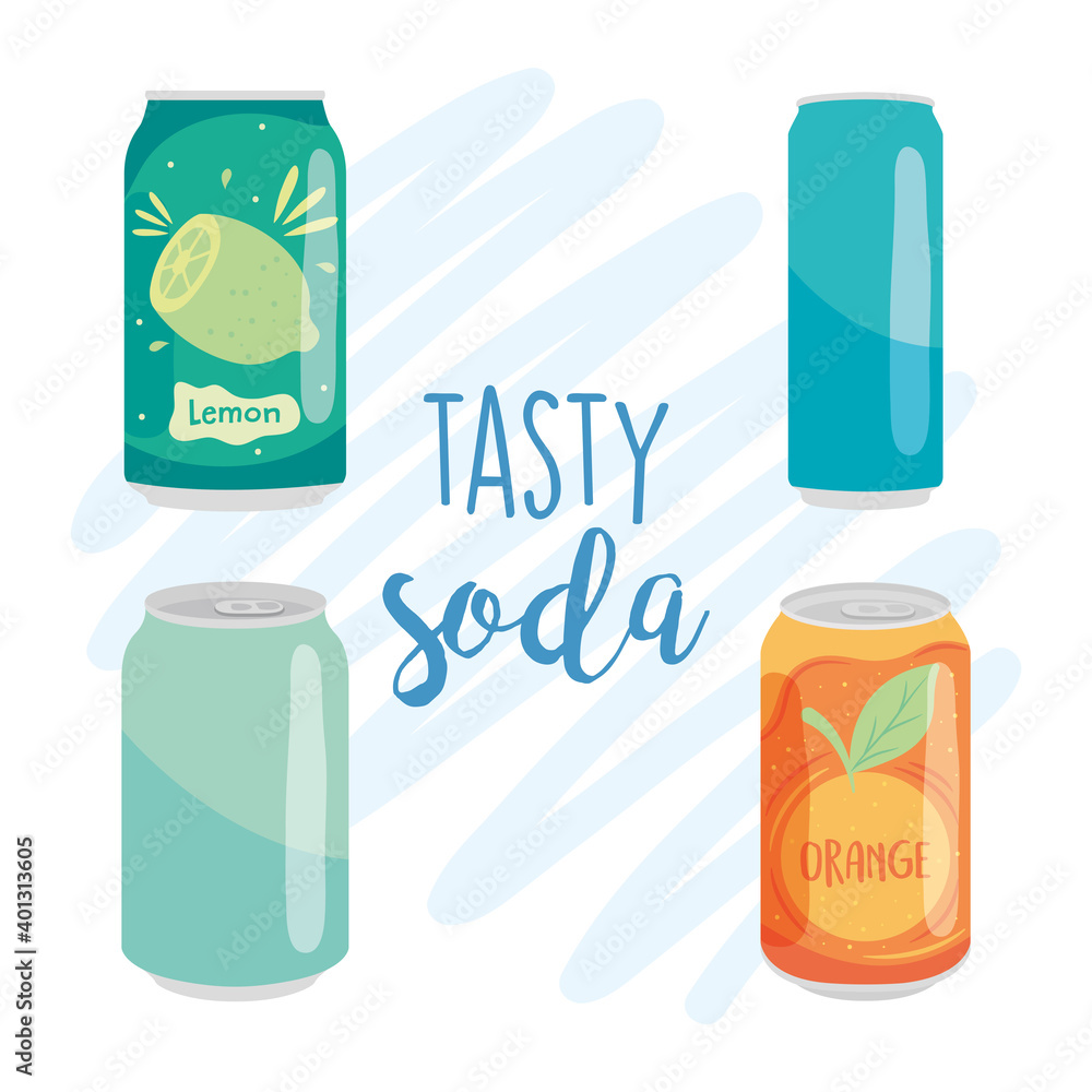 tasty sodas icon set, colorful design tasty sodas icon set, colorful design