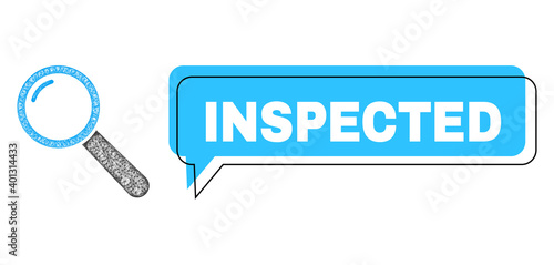 Chat Inspected blue bubble frame and network magnifier. Frame and colored area are misplaced for Inspected phrase, which is located inside blue colored bubble.