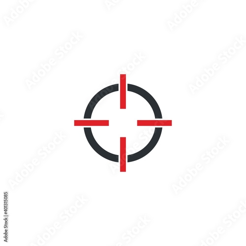 shooting target logo vector icon in simple