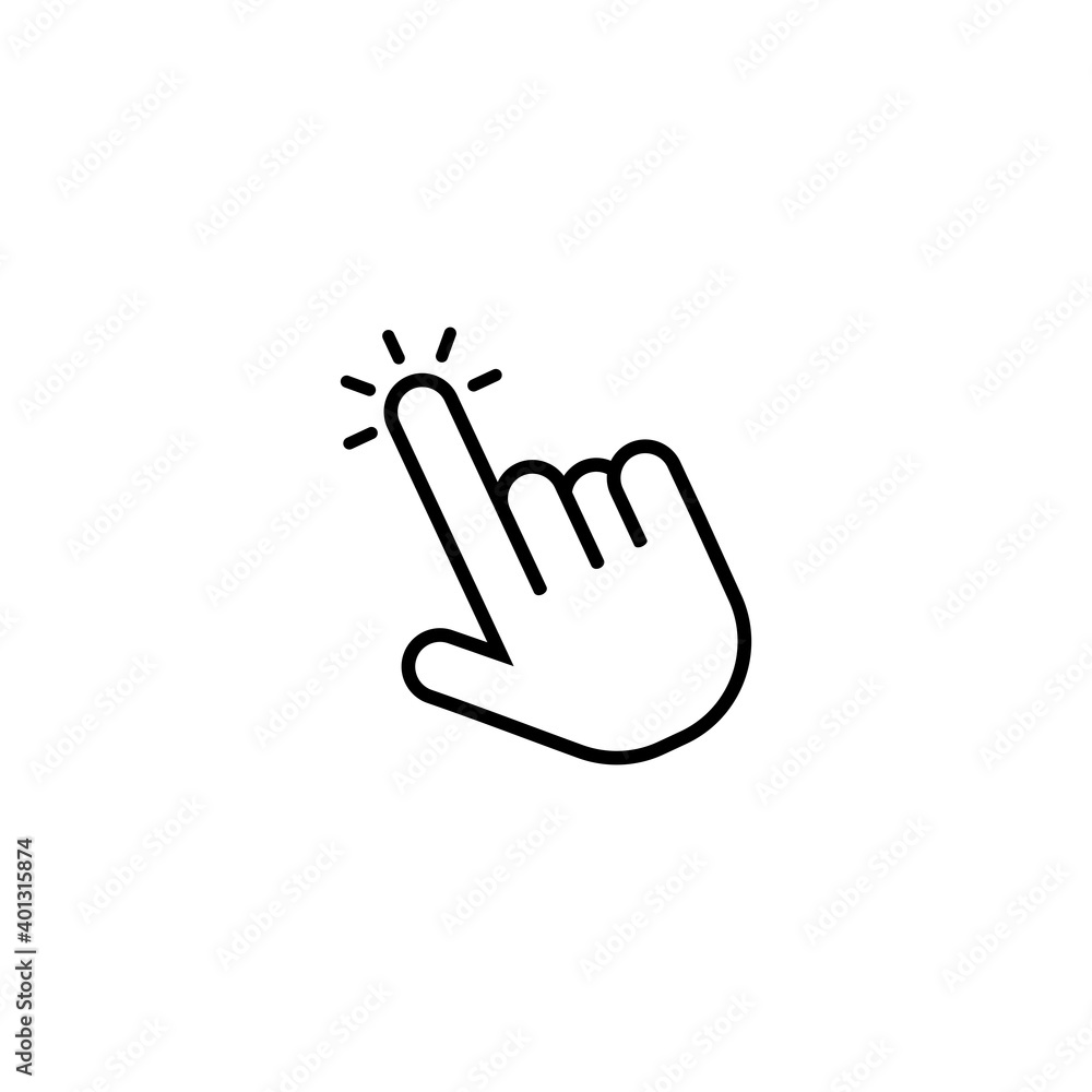 hand click icon vector symbol hand click icon vector symbol