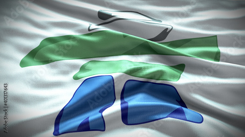 Nunatsiavut Provinces and territories of Canada flag waving flag with texture background photo