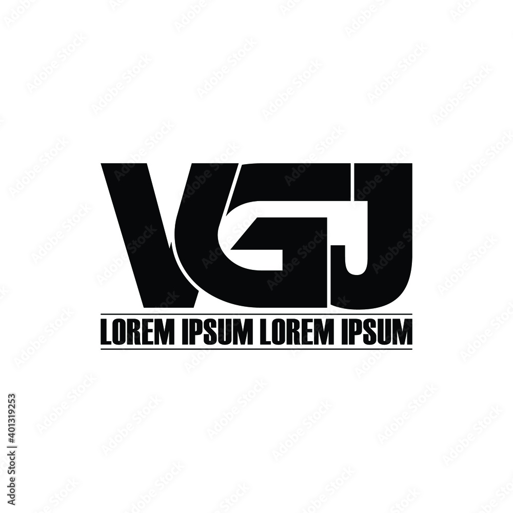 VGJ letter monogram logo design vector