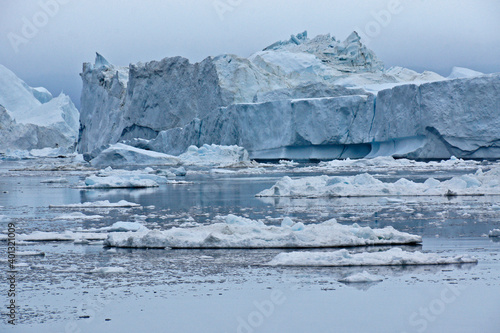 Icebergs in Disko Bay, Ilulissat, West Greenland photo