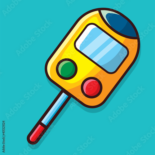 electronic digital glucometer vector illustration in flat style