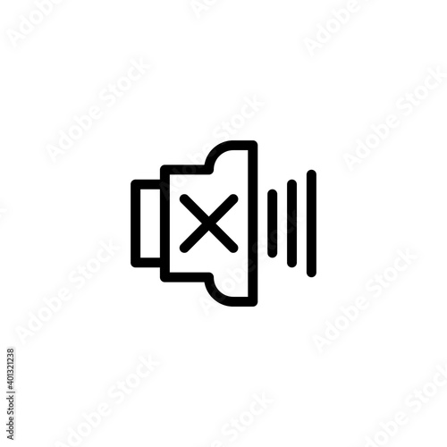 No sound icon in line style isolated on white background. EPS 10