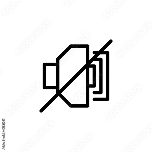 No sound icon in line style isolated on white background. EPS 10