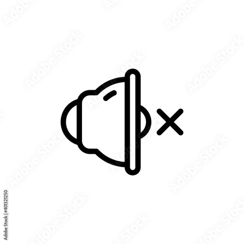 No sound icon in line style isolated on white background. EPS 10