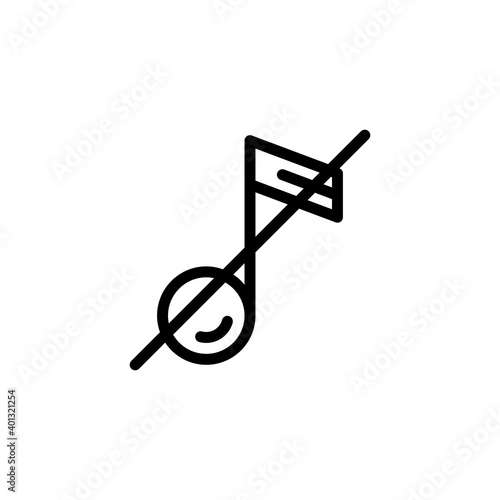 No sound icon in line style isolated on white background. EPS 10