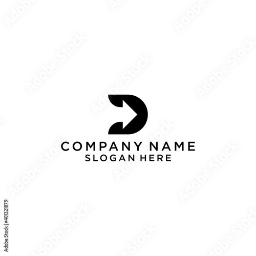 D arrow initial logo designs vector