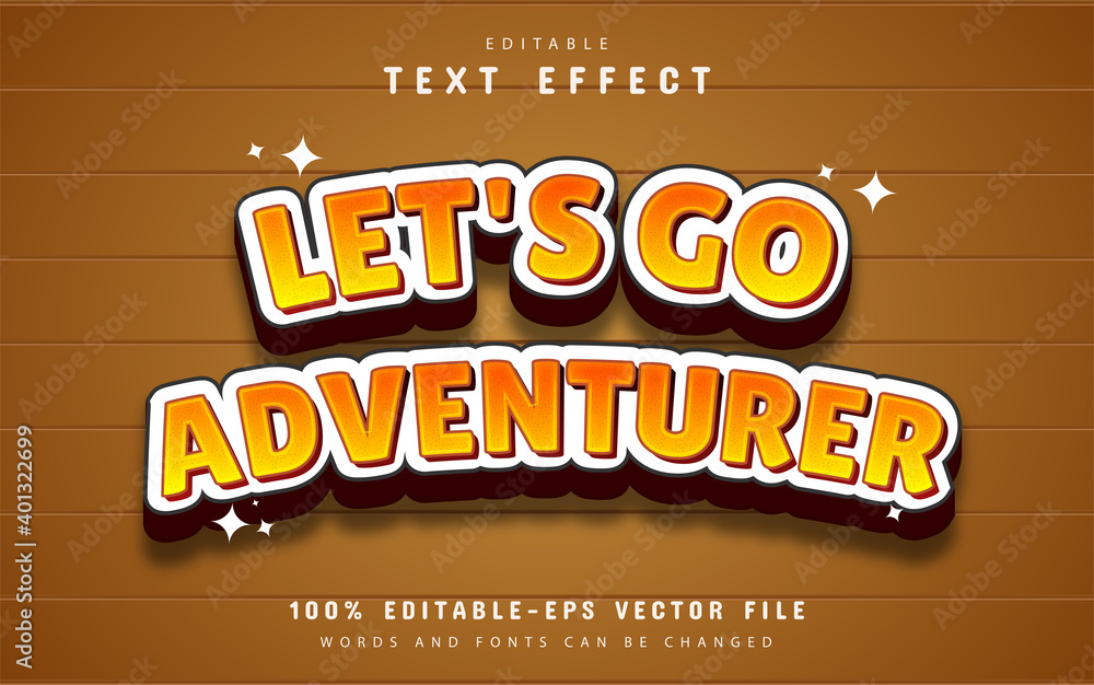 Fototapeta premium Editable text effect - let's go adventure