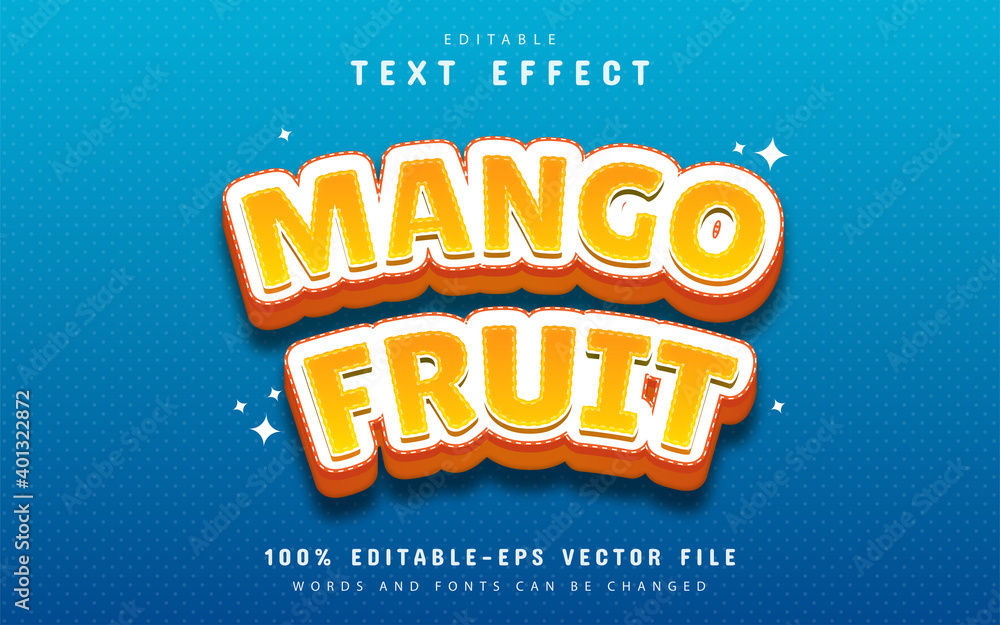 Obraz premium Mango fruit text effect