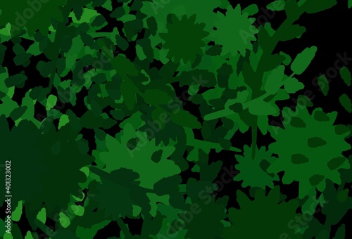Dark Green vector backdrop with memphis shapes.