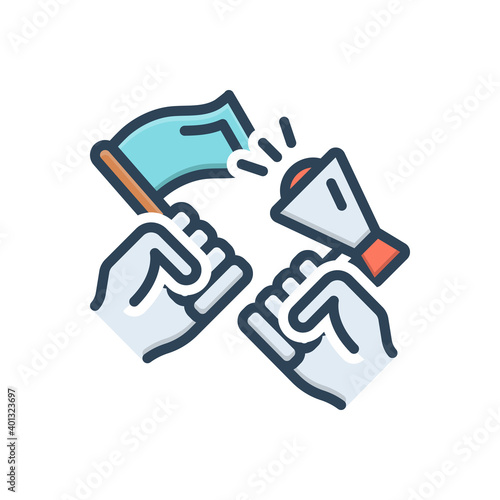 Color illustration icon for activist