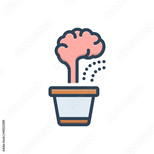 Color illustration icon for improvement