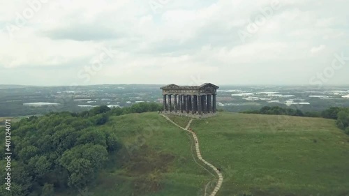 Aerial view of penshaw monument in Sunderland, North East England. photo