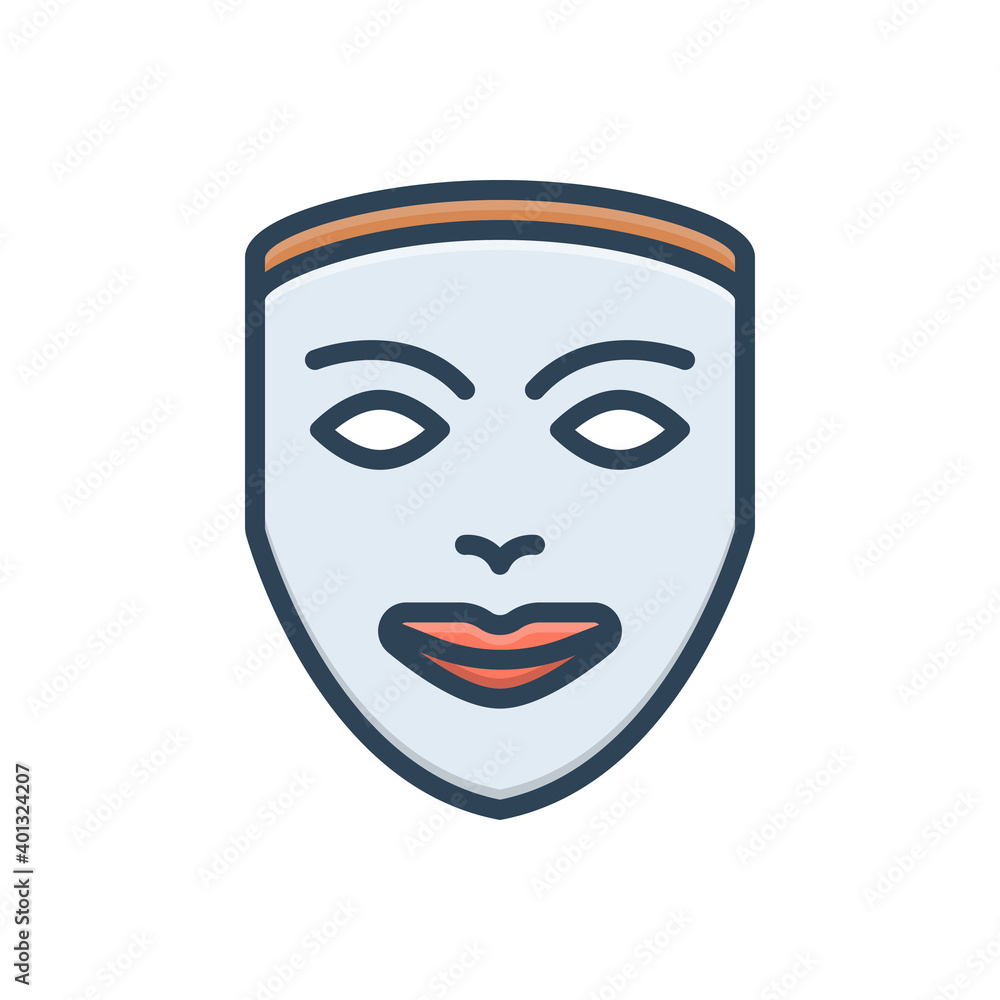 Color illustration icon for mask 