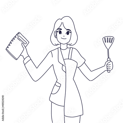 Working woman character illustration 