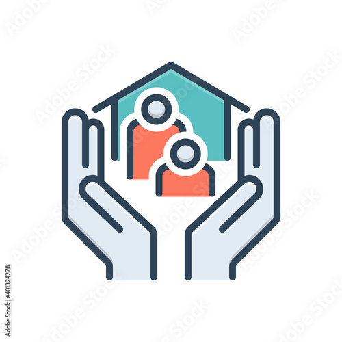 Color illustration icon for welfare