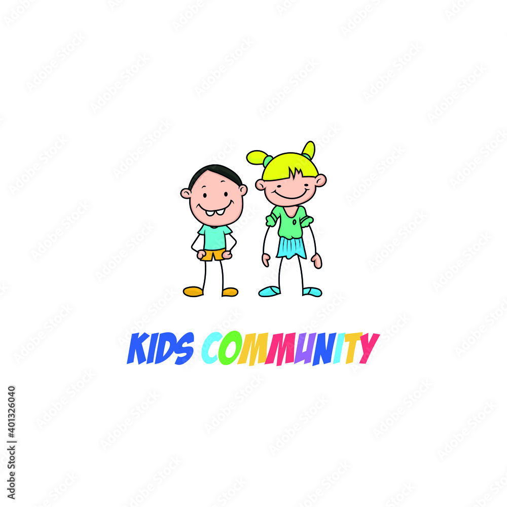 Happy children and kids logo design vector. Education, children day, school logo concept Happy children and kids logo design vector. Education, children day, school logo concept