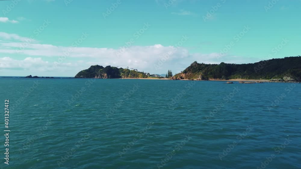 Tranquil Blue Waters In The Bay Of Islands In New Zealand At Summer - Ocean Adventure - Slow Motion Tranquil Blue Waters In The Bay Of Islands In New Zealand At Summer - Ocean Adventure - Slow Motion