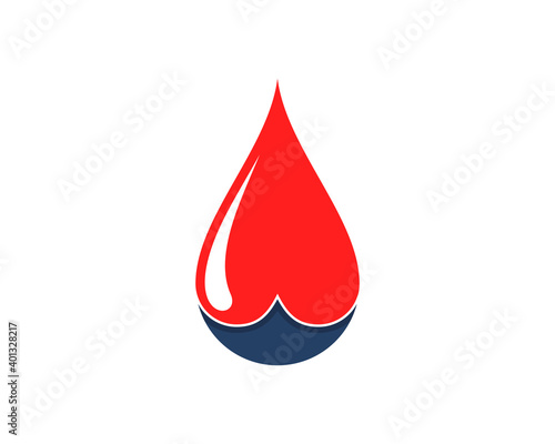 Blood droplet with love logo