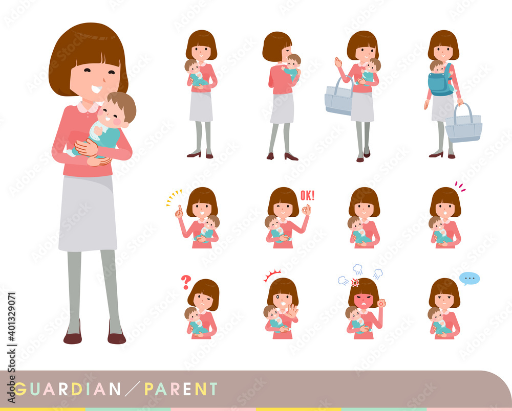 Fototapeta premium flat type Straight bangs women_guardian