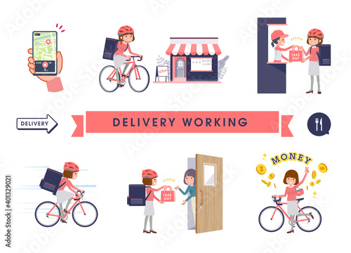 flat type Straight bangs women_Delivery-working