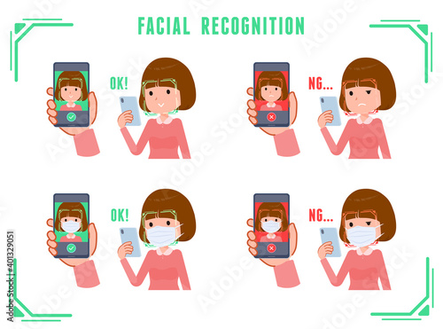 flat type Straight bangs women_Facial-Recognition