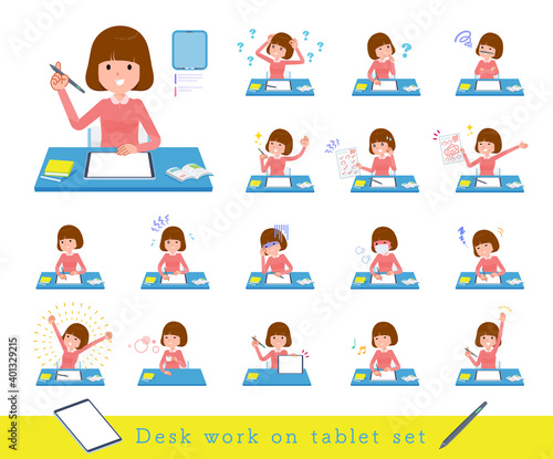 flat type Straight bangs women_Study-tablet