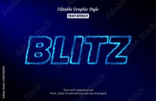 Blue light electric, Editable Text Effect