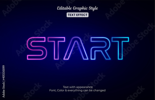 start glow light effect Editable Text Effect