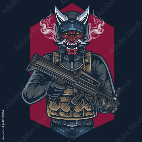 Head hunter mascot logo design
