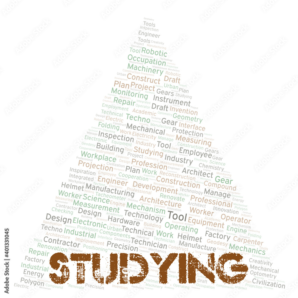 Fototapeta premium Studying typography word cloud create with the text only