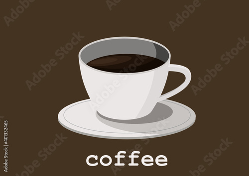 coffee cup icon vector on brown background 