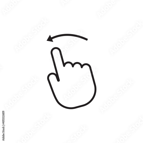 swipe left icon symbol sign vector