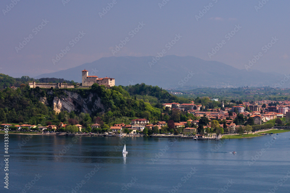 Castle Rocca Borromeo di Angera on the shores of Lake Maggiore
