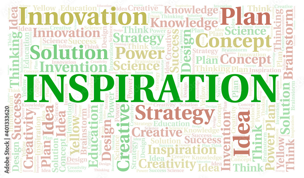 Inspiration typography word cloud create with the text only. Inspiration typography word cloud create with the text only.