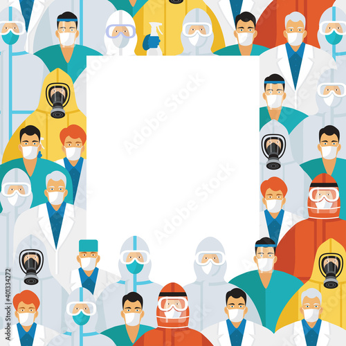 doctors and medics form a frame
